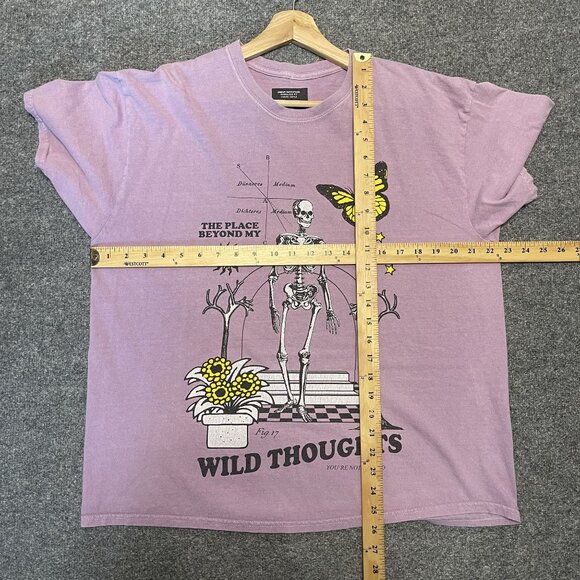 Urban Outfitters Oversized Fit Graphic Tee Wild Thoughts Skeleton Butterfly M - Picture 5 of 5